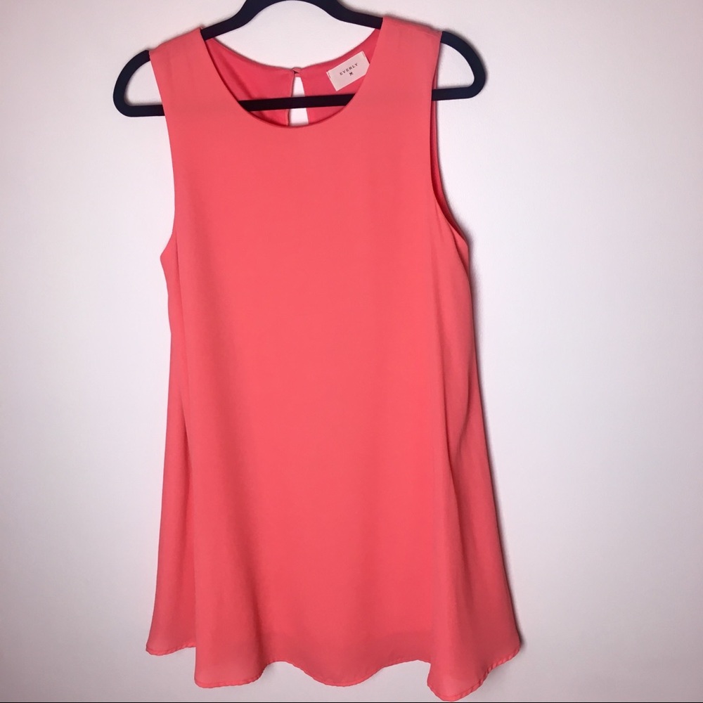 Everly Coral Sleeveless Flowy Summer Dress